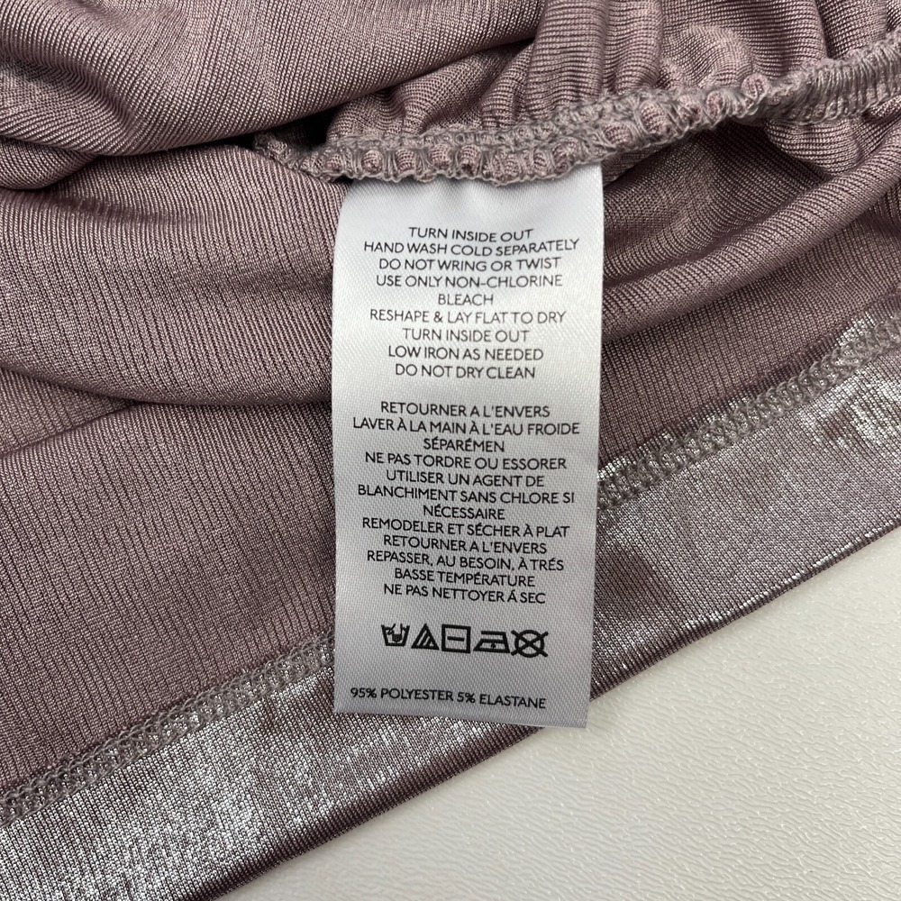 Maeve Mock-Neck Ruched Shine Tank Pink Mauve Vacation Party Top Womens XL - Picture 13 of 14